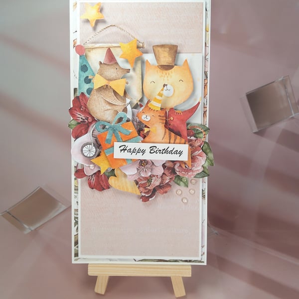 Handmade Birthday Card - with Kraft Window Box (54)