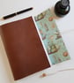 Tall Ships Journal or Sketchbook, Brown Leather, A5, Fathers Day Gift