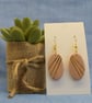 Oval Earrings with Gold Stripes - Image 7
