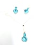 Necklace and earring set made with aqua Swarovski crystals and sterling silver - Image 2
