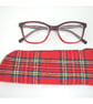 Tartan Glasses Case Red Stewart Plaid Check Spectacles Specs Sleeve - Image 2