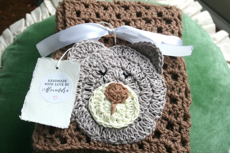 Sleeping Bear Baby Blanket - Treasured Keepsake - Pram blanket