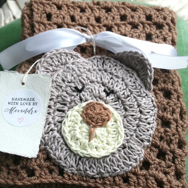 Sleeping Bear Baby Blanket - Treasured Keepsake - Pram blanket