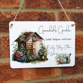 Grandad's Garden Sign, Father's Day Gift, Grandad's Shed Personalised Keepsake