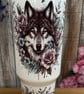 40oz Stanley Style tumbler floral wolf 