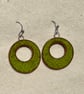 handmade Ceramic Hoop Earrings, Bright Green Clay Hoops, Made From Foraged Clay - Image 7