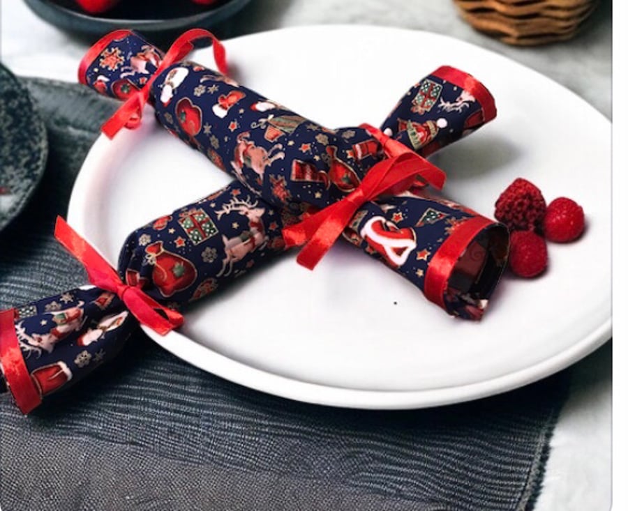 Reusable Fabric Christmas Crackers - Fill With Your Own Treats 