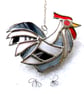 Cockerel Suncatcher Stained Glass chicken White Black Chicken