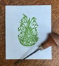 Snowdrops - Original Handprinted Lino Print - Image 5