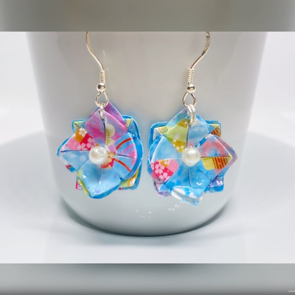 Paper Flower Earrings, Dangle Flowery, Delicate, Adding Movement and Flair