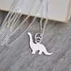 brontosaurus dinosaur necklace in sterling silver