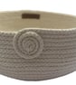 Handmade Bread Basket – Cream Cotton Woven Basket - Image 3