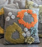 Coastal Dreams Applique Cushion from Recycled Materials with British Wool pads. - Image 1