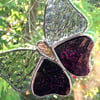 Stained Glass Butterfly Suncatcher - Handmade Decoration - Purple and Mauve