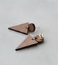 Wooden Gold-painted Two-part Dangly Earring with Triangle - Image 4