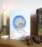Barn Owl and Full Moon Christmas Card - Image 1