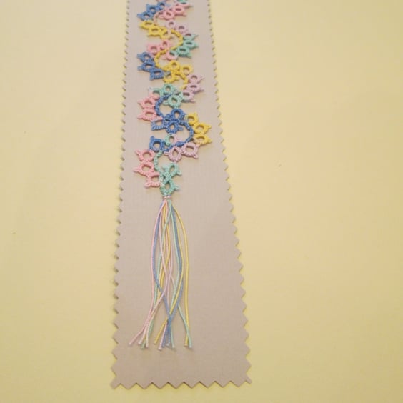 Multi coloured Tatted Bookmark