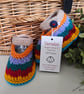 Designer Baby Striped Multicoloured Hand Knitted Shoes  3-6 months size - Image 4