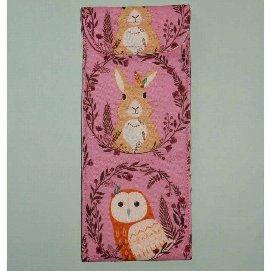 Glasses case - Rabbits and owls