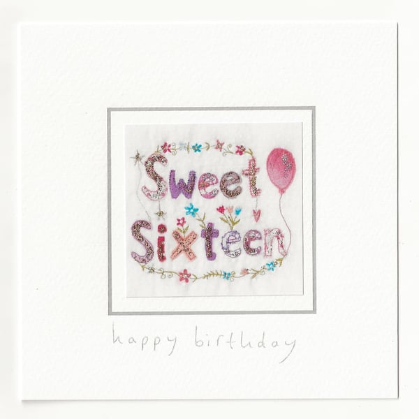 Sweet Sixteen handmade card
