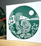 Dormouse Winter Scene - Handprinted  - Image 2