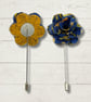 Blue Flower Lapel Pin, Blue Flower, Wedding Buttonhole - Image 3