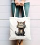 Cat Fun Cat Tote Cotton Shopping Bag. ( Number 4 )