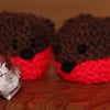 Hand Knitted Christmas Robin Sweetie Holder