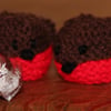 Hand Knitted Christmas Robin Sweetie Holder