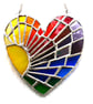 Sun Heart Suncatcher Stained Glass Rainbow Rays Handmade 009 - Image 5