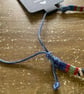 Handmade Multicolor Woven Bracelet - Red, Navy, Green & White  - Image 2