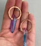 Rainbow Quartz Point Hammered Copper Rustic Boho Earrings - Image 7