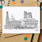 Seoul Skyline Greetings Card