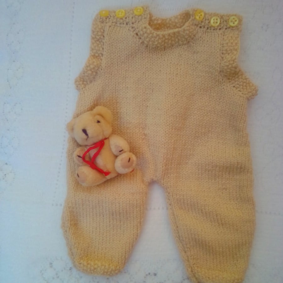 Baby's Hand Knitted All in One Romper, Custom Make, Prem Sizes Available