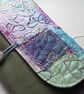 Textile art clutch bag with button and loop fastening  - Image 2