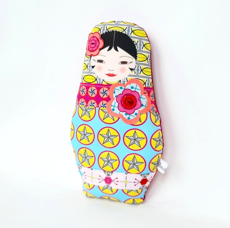 Handmade Rag Doll, Fabric Matryoshka Doll - Folksy