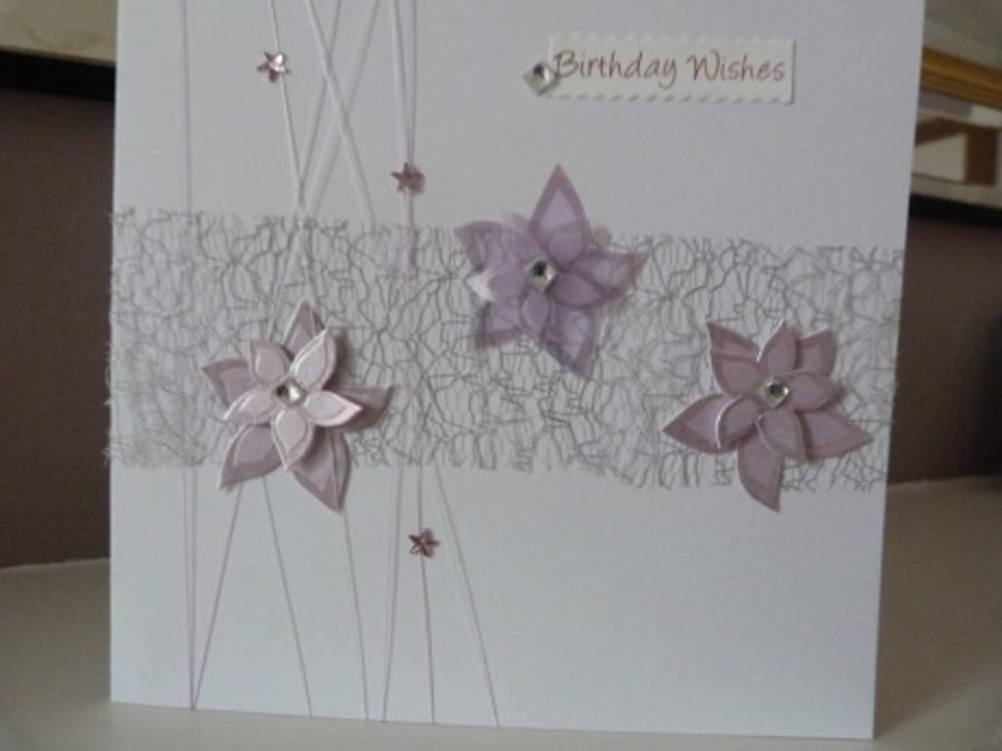 Trio of flowers Birthday Card