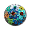 Japanese Art Inspired Handmade Mini Felt Brooch - Dark Grey