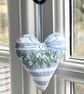 SNOWDROP HEART - with lavender - fabric heart decoration - blue - Image 7