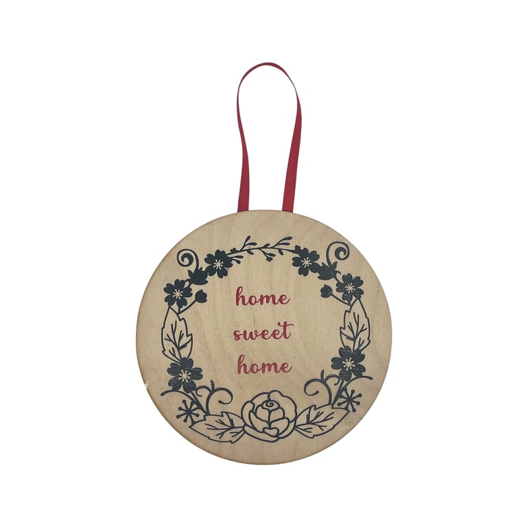 Home Sweet Home Floral Wooden Hanging Sign