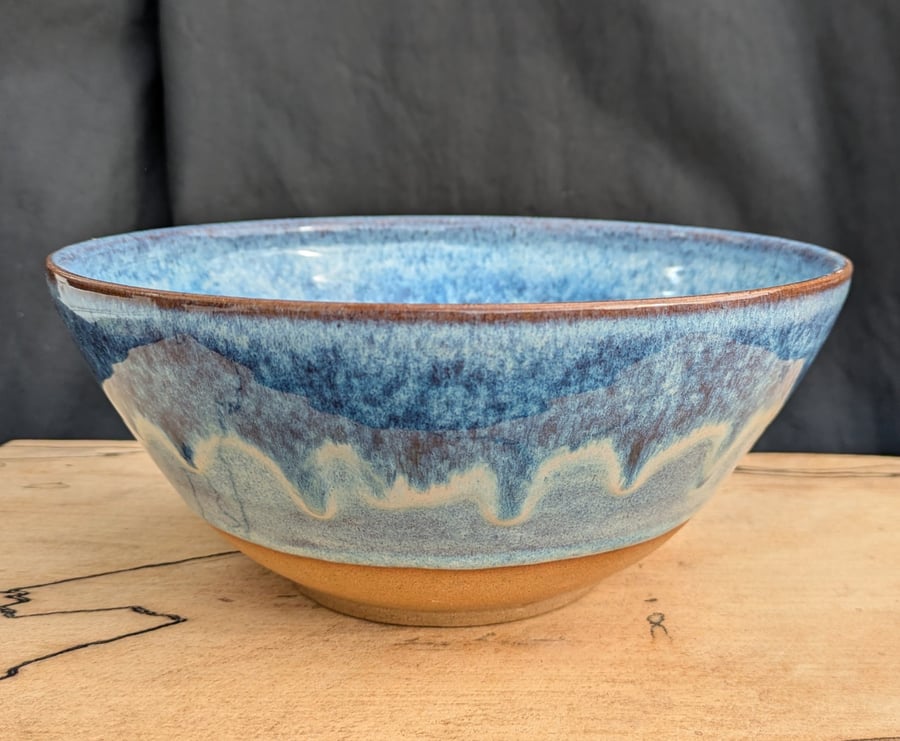 Large blue toasted bowl