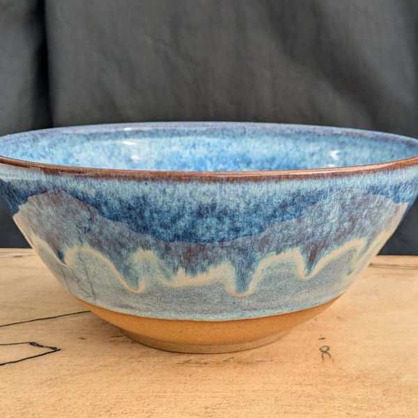 Large blue toasted bowl