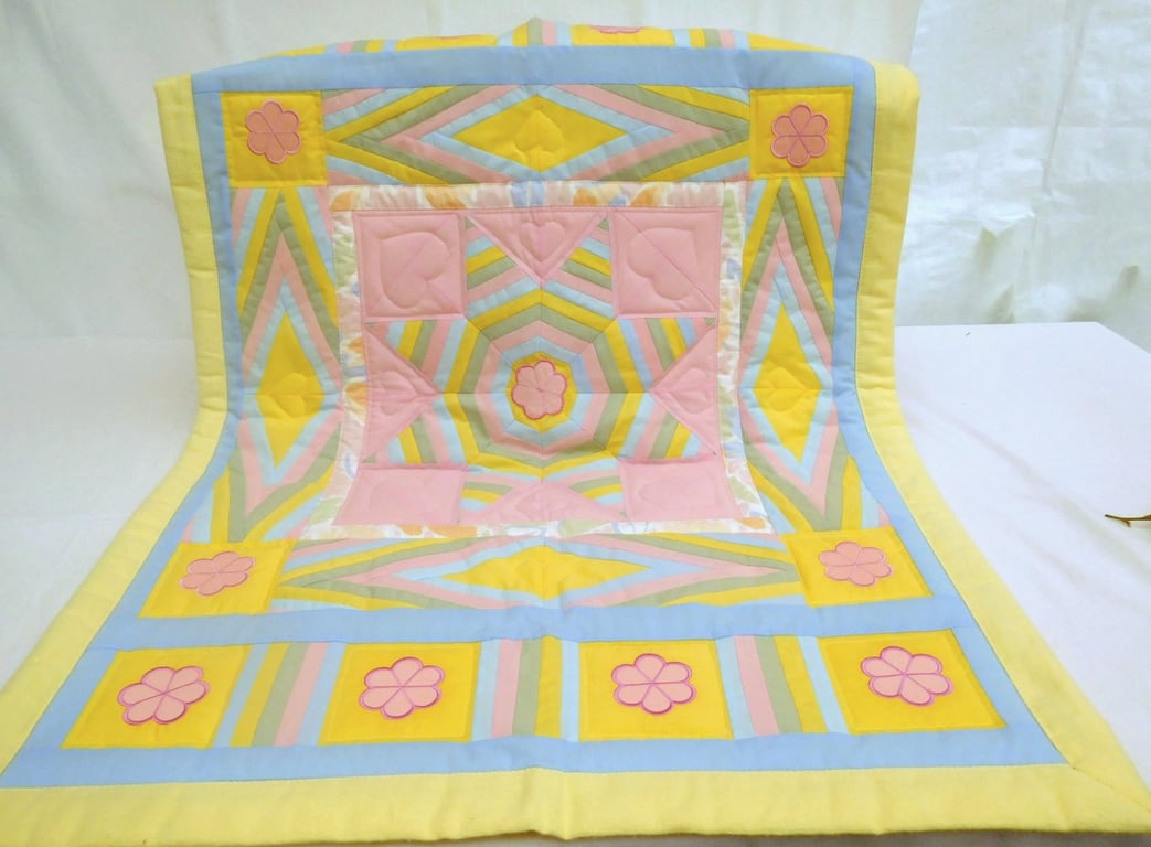 Nursery Quilt - Sherbet Fizz, Lemon, Pink, Blue