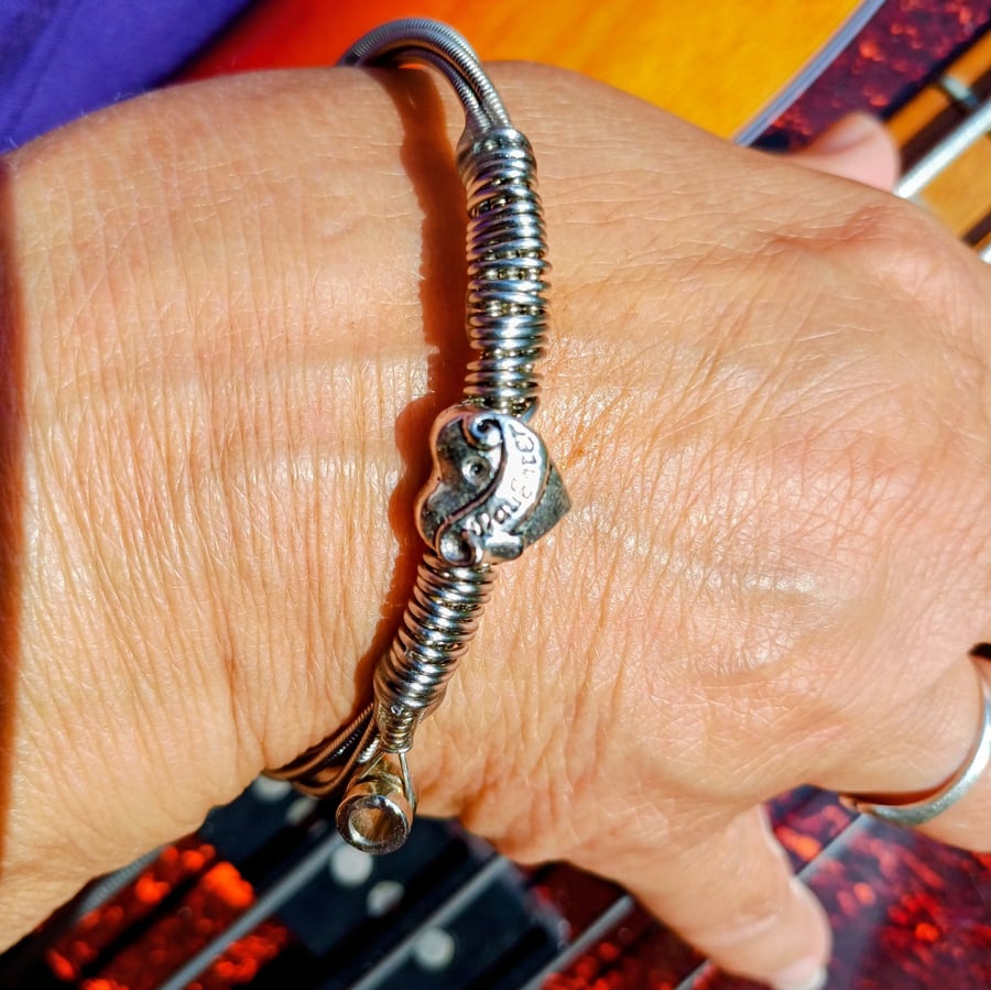 Re-Purposed Guitar String Bangle. A Perfect Gift For A Daughter Who Plays Guitar