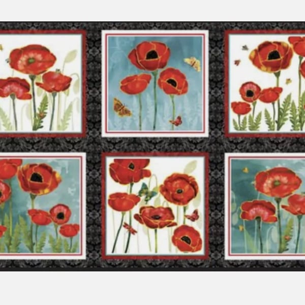 Studio e Fabric Panel Poppy Days