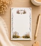 Wildflower Garden Floral Notepad - Lined Writing Pad - Shopping List Pad