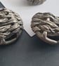 1" 25mm 40L WEAVE effect Knot Antique Silver Button Light Weight... - Image 3