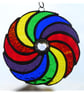 Rainbow Swirls Stained Glass Suncatcher Circular - Image 6