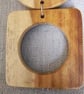 Upcycled wood jewellery, wood & leather pendant, geometric wooden necklace - Image 5