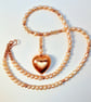 Freshwater Pearl Necklace, Copper Heart & Swarovski Crystals - Handmade In Devon - Image 3